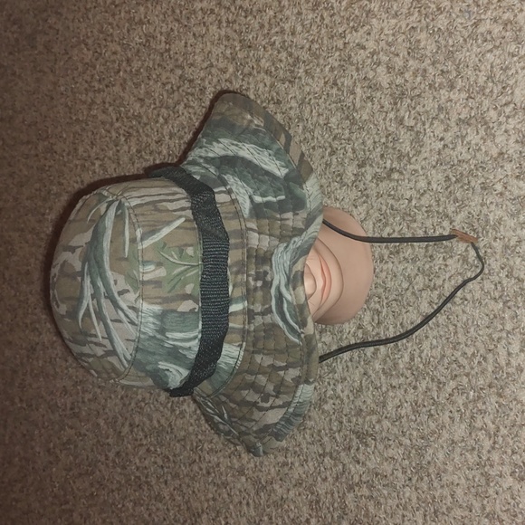 Vtg Whitewater Outdoors Camo Hunting Hat w/ Strap Made in USA - Picture 1 of 8